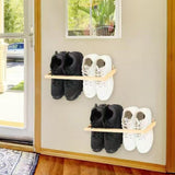 Maxbell 2 Pieces Wall Mounted Shoe Rack Wood Foldable Hanger for Sneaker Slipper Rvs