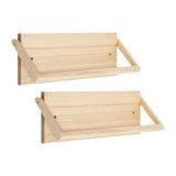 Maxbell 2 Pieces Wall Mounted Shoe Rack Wood Foldable Hanger for Sneaker Slipper Rvs
