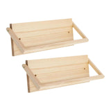 Maxbell 2 Pieces Wall Mounted Shoe Rack Wood Foldable Hanger for Sneaker Slipper Rvs