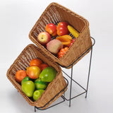 Maxbell Hand Woven Basket Slant Opening Rustic Storage Basket for Restaurant Wedding