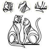 Maxbell Cat Wall Decor Stylish Elegant Creative Artwork for Home Holiday Living Room