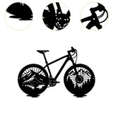 Maxbell Black Metal Bike Wall Art Cyclist Gift for Background Hallway Indoor/Outdoor