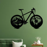 Maxbell Black Metal Bike Wall Art Cyclist Gift for Background Hallway Indoor/Outdoor