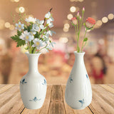 Maxbell Decorative Vase Ceramic Traditional Flower Vessel for Home Fireplace Desktop 4.5cmx16cm