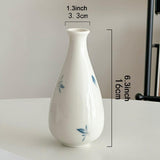 Maxbell Decorative Vase Ceramic Traditional Flower Vessel for Home Fireplace Desktop 3.3cmx16cm