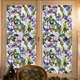Maxbell Glass Sticker Colorful Flowers Window Sticker for Bedroom Farmhouse Bathroom