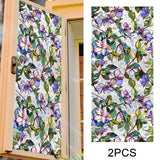 Maxbell Glass Sticker Colorful Flowers Window Sticker for Bedroom Farmhouse Bathroom
