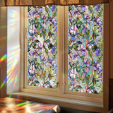 Maxbell Glass Sticker Colorful Flowers Window Sticker for Bedroom Farmhouse Bathroom