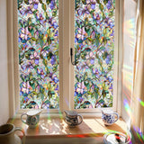 Maxbell Glass Sticker Colorful Flowers Window Sticker for Bedroom Farmhouse Bathroom