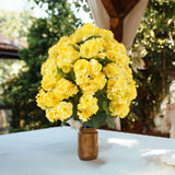 Maxbell Flower Bouquet Centerpieces Real Touch Begonia Flower for Wedding Party Home yellow