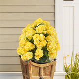 Maxbell Flower Bouquet Centerpieces Real Touch Begonia Flower for Wedding Party Home yellow
