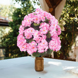 Maxbell Flower Bouquet Centerpieces Real Touch Begonia Flower for Wedding Party Home pink