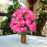 Maxbell Flower Bouquet Centerpieces Real Touch Begonia Flower for Wedding Party Home red