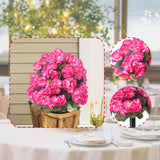 Maxbell Flower Bouquet Centerpieces Real Touch Begonia Flower for Wedding Party Home red