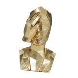 Maxbell Resin Thinker Statue Home Decor Abstract Figurine for Desk Cabinet Bookshelf No See