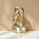 Maxbell Resin Thinker Statue Home Decor Abstract Figurine for Desk Cabinet Bookshelf No See