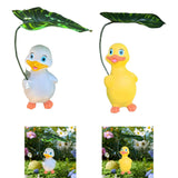 Maxbell Holding Leaf Umbrella Duck Statue Decorative Sculpture for Outside Lawn Desk Yellow
