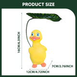Maxbell Holding Leaf Umbrella Duck Statue Decorative Sculpture for Outside Lawn Desk Yellow