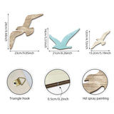 Maxbell 3Pcs Wood Seagull Wall Decor Decorative for Indoor/Outdoor Office Lake House