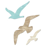 Maxbell 3Pcs Wood Seagull Wall Decor Decorative for Indoor/Outdoor Office Lake House