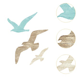 Maxbell 3Pcs Wood Seagull Wall Decor Decorative for Indoor/Outdoor Office Lake House