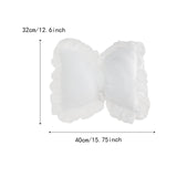 Maxbell Bowknot Throw Pillow Cute Soft Decorative Waist Pillow for Sofa Nursery Bed White