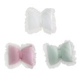 Maxbell Bowknot Throw Pillow Cute Soft Decorative Waist Pillow for Sofa Nursery Bed White