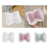 Maxbell Bowknot Throw Pillow Cute Soft Decorative Waist Pillow for Sofa Nursery Bed White