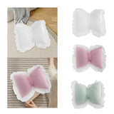 Maxbell Bowknot Throw Pillow Cute Soft Decorative Waist Pillow for Sofa Nursery Bed White