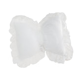 Maxbell Bowknot Throw Pillow Cute Soft Decorative Waist Pillow for Sofa Nursery Bed White