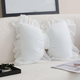 Maxbell Bowknot Throw Pillow Cute Soft Decorative Waist Pillow for Sofa Nursery Bed White