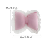 Maxbell Bowknot Throw Pillow Cute Soft Decorative Waist Pillow for Sofa Nursery Bed Pink