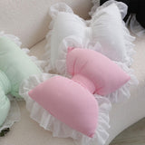 Maxbell Bowknot Throw Pillow Cute Soft Decorative Waist Pillow for Sofa Nursery Bed Pink