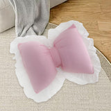 Maxbell Bowknot Throw Pillow Cute Soft Decorative Waist Pillow for Sofa Nursery Bed Pink