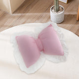 Maxbell Bowknot Throw Pillow Cute Soft Decorative Waist Pillow for Sofa Nursery Bed Pink