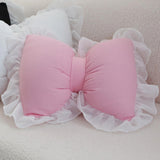 Maxbell Bowknot Throw Pillow Cute Soft Decorative Waist Pillow for Sofa Nursery Bed Pink