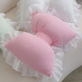 Maxbell Bowknot Throw Pillow Cute Soft Decorative Waist Pillow for Sofa Nursery Bed Pink