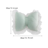 Maxbell Bowknot Throw Pillow Cute Soft Decorative Waist Pillow for Sofa Nursery Bed Green