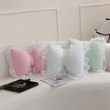 Maxbell Bowknot Throw Pillow Cute Soft Decorative Waist Pillow for Sofa Nursery Bed Green