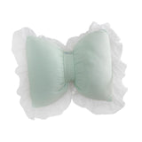 Maxbell Bowknot Throw Pillow Cute Soft Decorative Waist Pillow for Sofa Nursery Bed Green