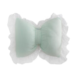Maxbell Bowknot Throw Pillow Cute Soft Decorative Waist Pillow for Sofa Nursery Bed Green