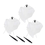 Maxbell 3 Pieces Halloween Ghost Stake Set Holiday Home Graveyard Scene Garden Stake