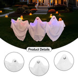 Maxbell 3x Halloween Ghost Stakes Set Patio Creepy Decorative Home Lawn Garden Stake