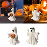 Maxbell Ghost Statue Horror Halloween Ghost Figurine for Party Garden Indoor Outdoor Pumpkin Ghost