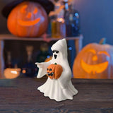 Maxbell Ghost Statue Horror Halloween Ghost Figurine for Party Garden Indoor Outdoor Pumpkin Ghost