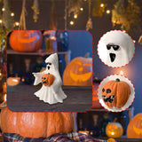 Maxbell Ghost Statue Horror Halloween Ghost Figurine for Party Garden Indoor Outdoor Pumpkin Ghost