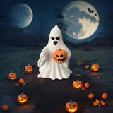 Maxbell Ghost Statue Horror Halloween Ghost Figurine for Party Garden Indoor Outdoor Pumpkin Ghost
