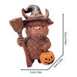 Maxbell Animal Statue Unique Table Decor Halloween Decor for Indoor Living Room Home 7cmx6cmx10cm Highlanding Cattle