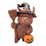 Maxbell Animal Statue Unique Table Decor Halloween Decor for Indoor Living Room Home 7cmx6cmx10cm Highlanding Cattle