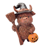 Maxbell Animal Statue Unique Table Decor Halloween Decor for Indoor Living Room Home 7cmx6cmx10cm Highlanding Cattle